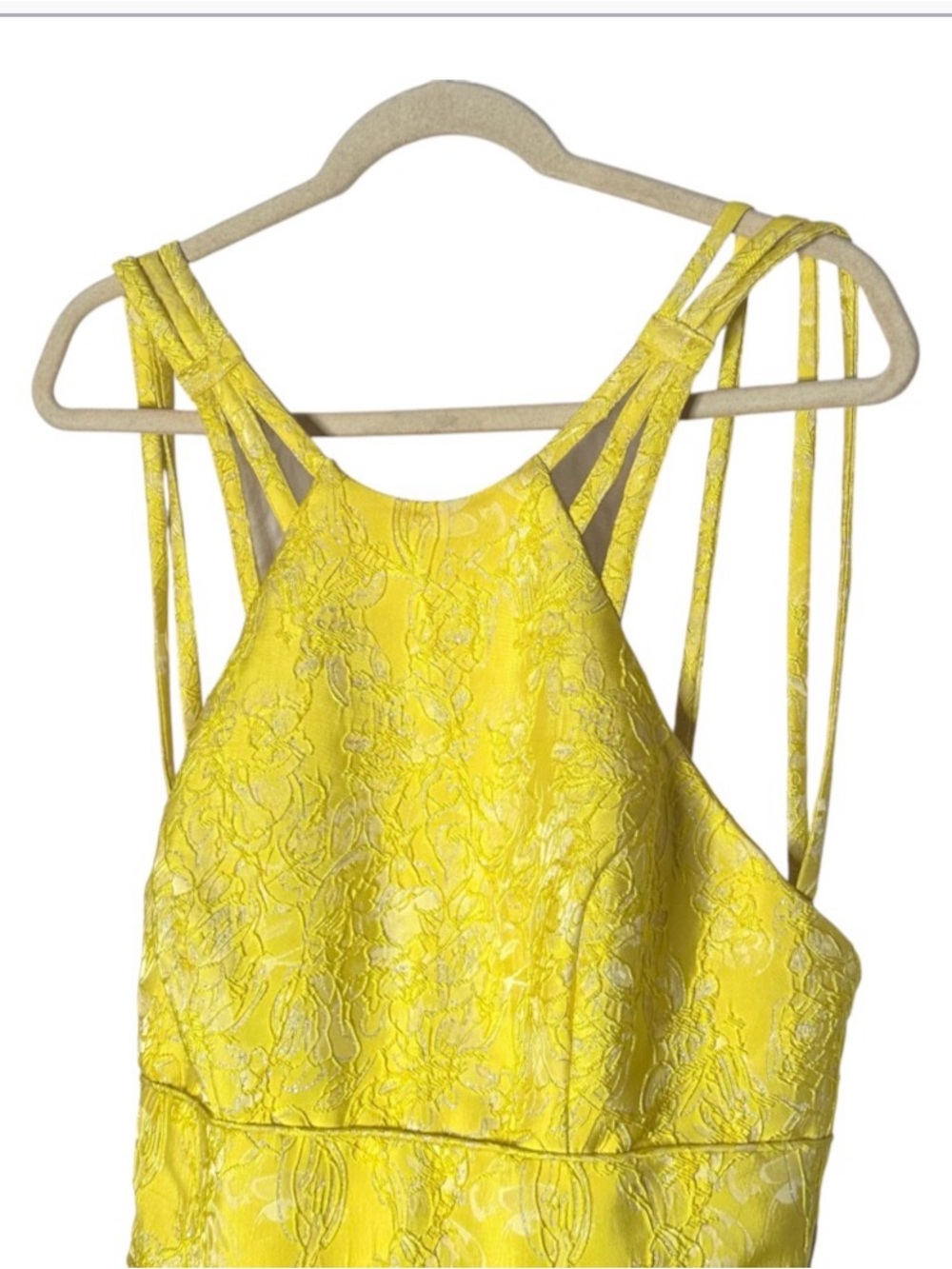 Rachel Allan Jacquard Halter Dress 10 - Picture 3 of 7
